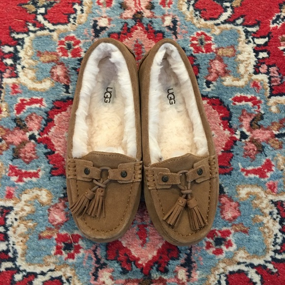 NWT UGG Litney Moccasin Chestnut Loafers Slippers Women’s 7 - Picture 2 of 13